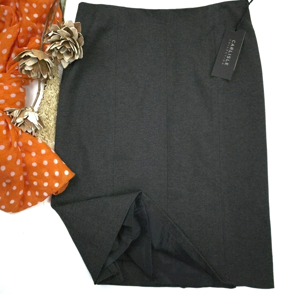 New Carlisle Collection Charcoal Gray Pencil Skirt Sz 8